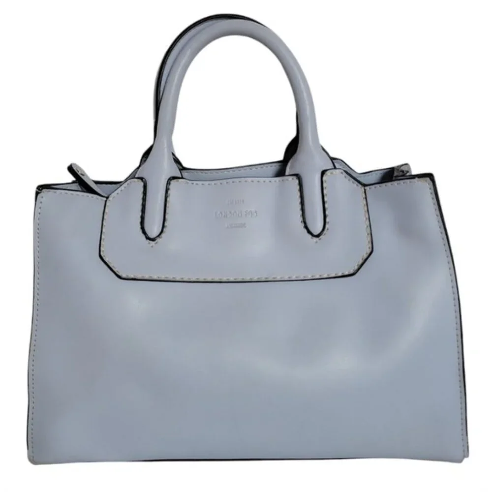 London Fog Belmont Azul Pascua Pequeño Leather Handle Bag Purse Women's Woman's